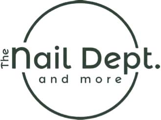 Logo with text The Nail Dept., plus Nail Enhancements inside a simple, incomplete circle outline.