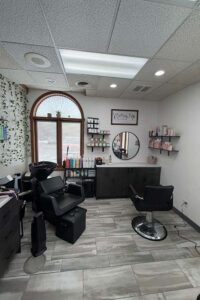 Modern salon room for cosmetologists, featuring Natural Nail Care by The Nail Department and More.
